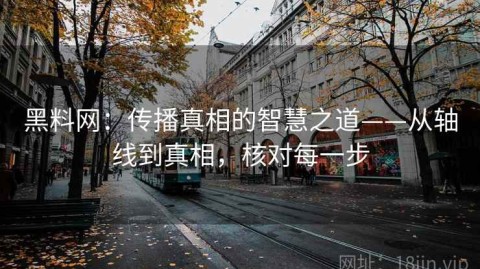 黑料网：传播真相的智慧之道——从轴线到真相，核对每一步