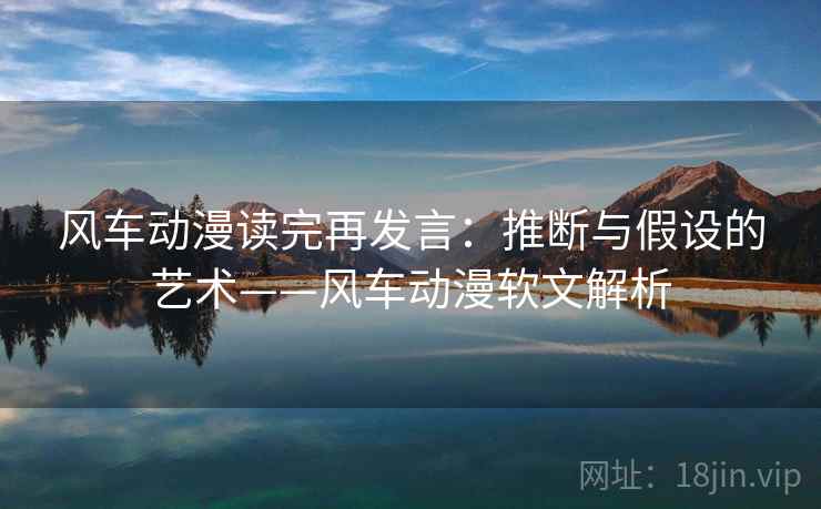 风车动漫读完再发言：推断与假设的艺术——风车动漫软文解析